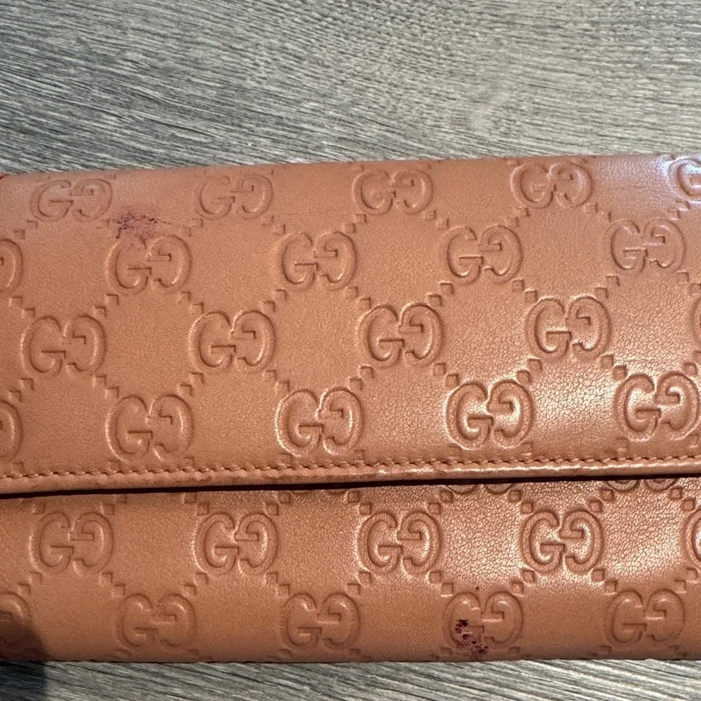 Gucci Guccissima Leather Continental Wallet Y2K Vintage Authentic Tan GG Logo - Picture 5 of 6